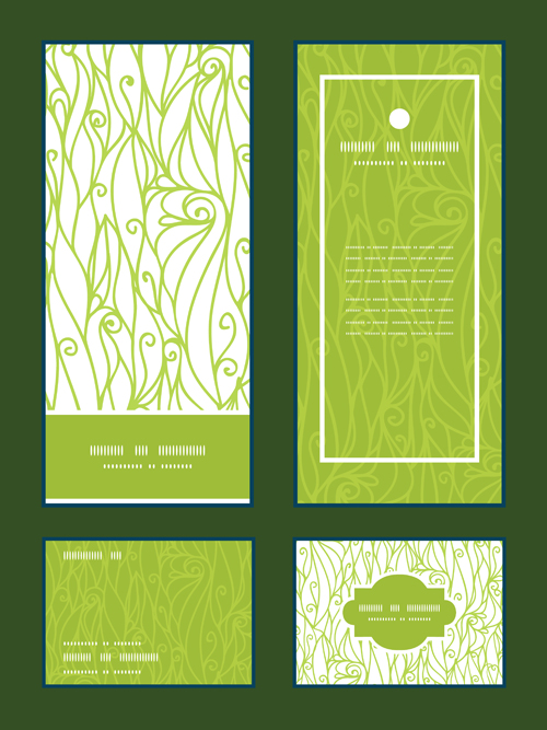 Ornate floral banners with cards vector 01