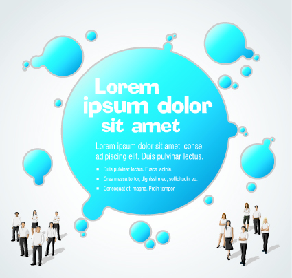 People with speech bubbles design elements 02