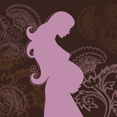 Pregnant woman design elements vector set 02