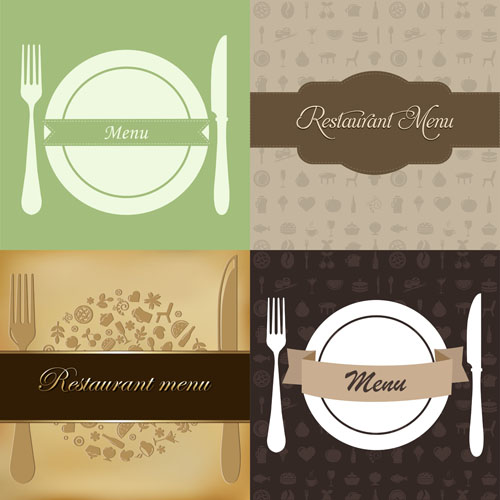 Restaurant menus design cover template vector 04