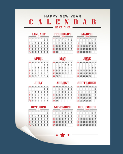 material design calendars 2016 