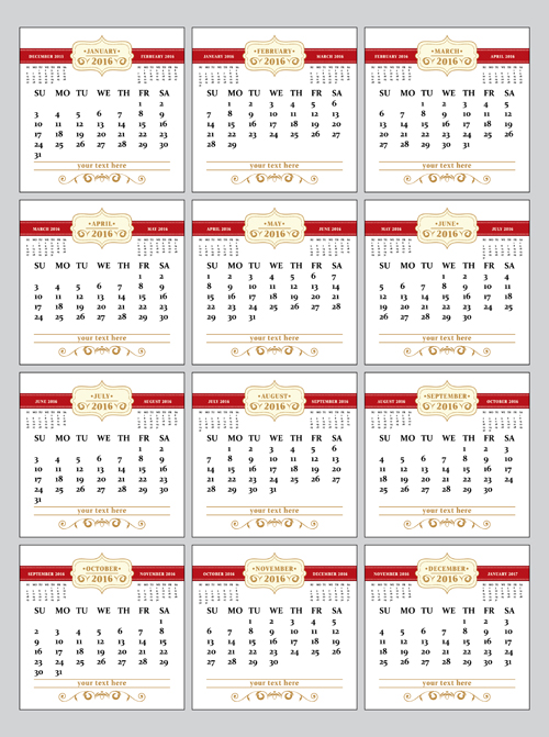 material design calendars 2016 