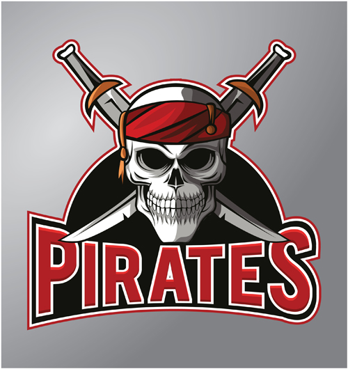 Retro font pirates logo  