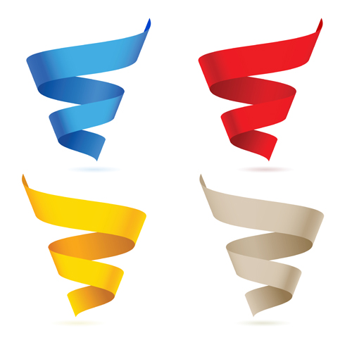 Creative Ribbons cone art background vector 01