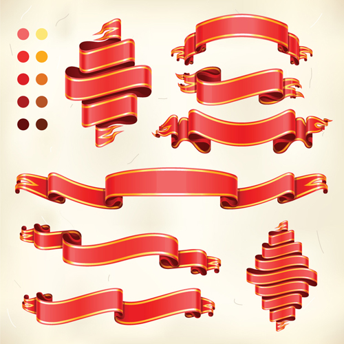 Creative Ribbons cone art background vector 05