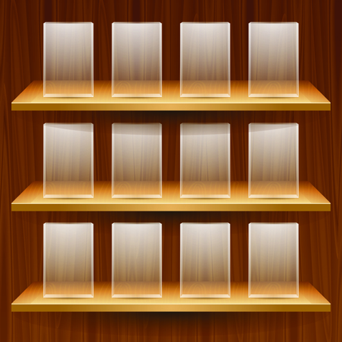 Shiny shelves creative background vector art 03
