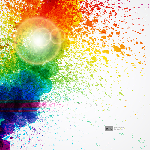 grunge background vector material 02 Shiny colored grunge background vector material 02