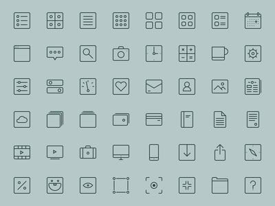 square outline icons 
