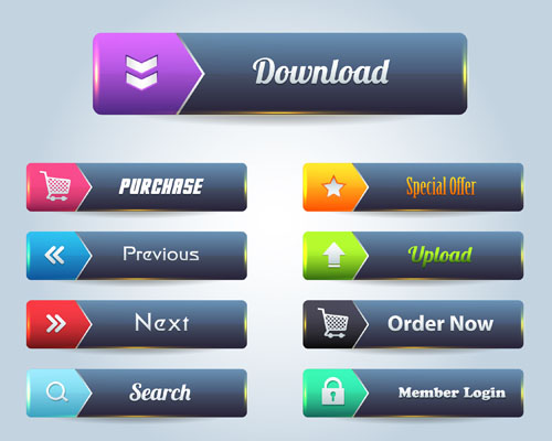 Vector buttons picture web design material 06