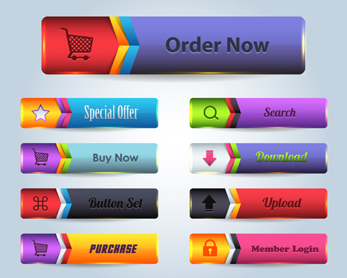 Vector buttons picture web design material 07