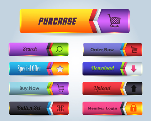 Vector buttons picture web design material 08