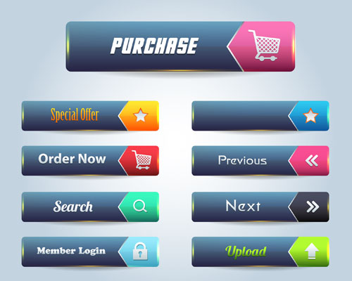 Vector buttons picture web design material 09