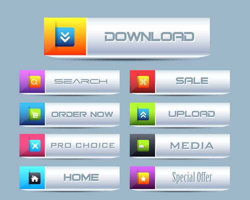 Vector buttons picture web design material 18