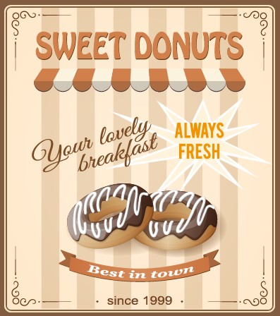 Vintage food advertising poster design vector 01