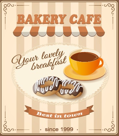 Vintage food advertising poster design vector 02