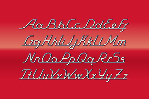 Vintage metal auto font vector material 03