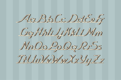 Vintage metal auto font vector material 04