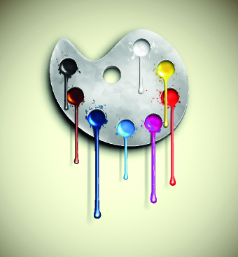 Watercolor palette vector 02