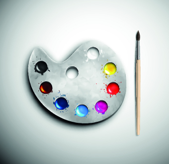 Watercolor palette vector 03