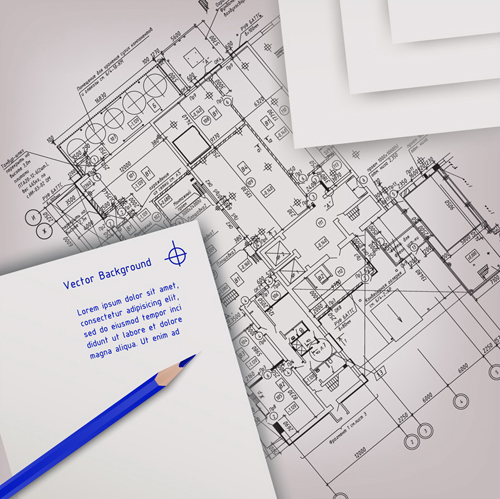 Architectural drawing design elements vector 02