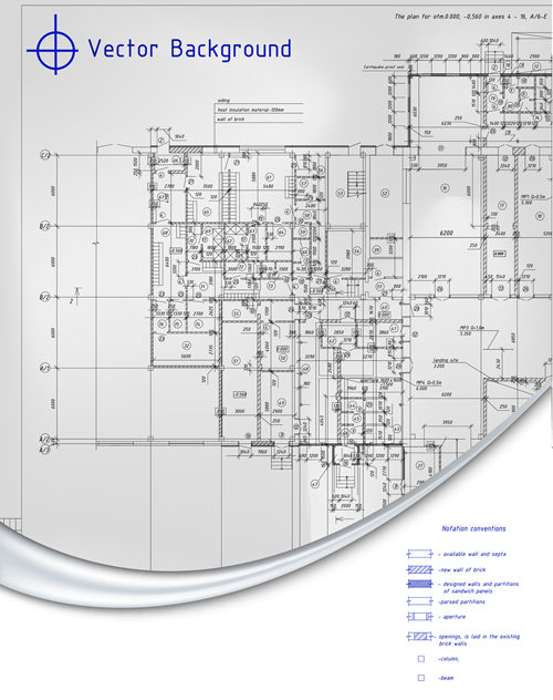 Architectural drawing design elements vector 03