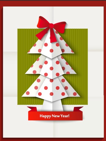 year origami new year new greeting christmas card vector card 2014 