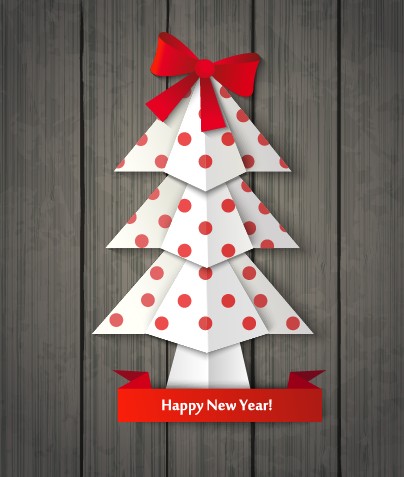 origami new year new greeting christmas card vector card 