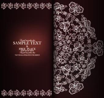 Floral ornate invitation card vector 05