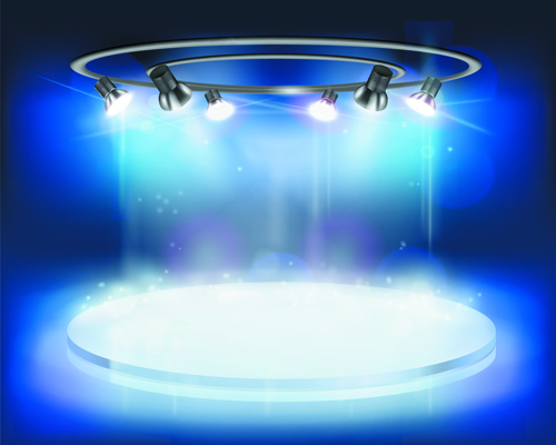 Stage and Spotlights design vector 01