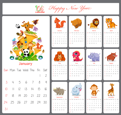 lovely graphics calendar animal 