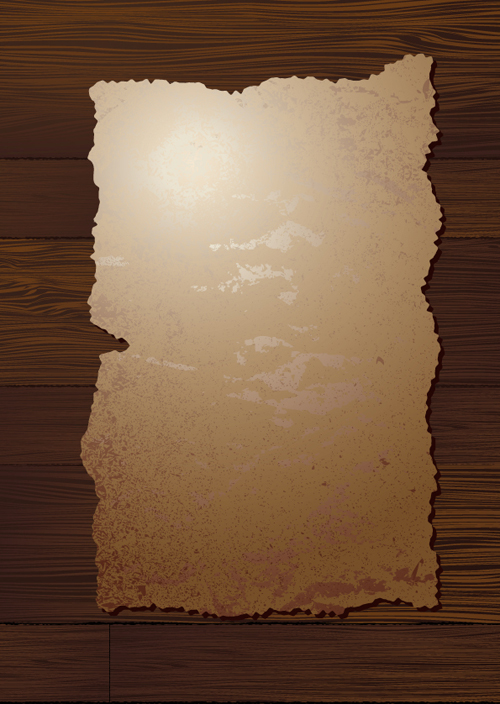 Old Paper on the wood vector set 02