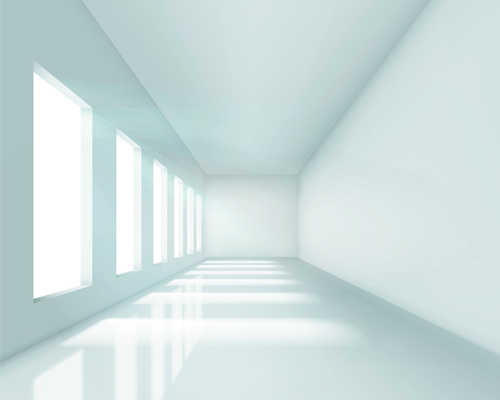 Spacious Empty White Room design vector 01