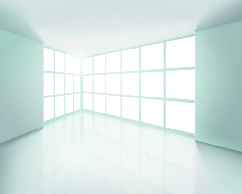 Spacious Empty White Room design vector 02