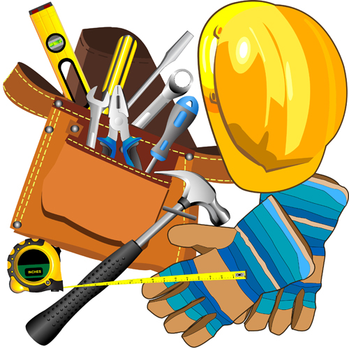 Realistic hardware tools vector graphic set 05