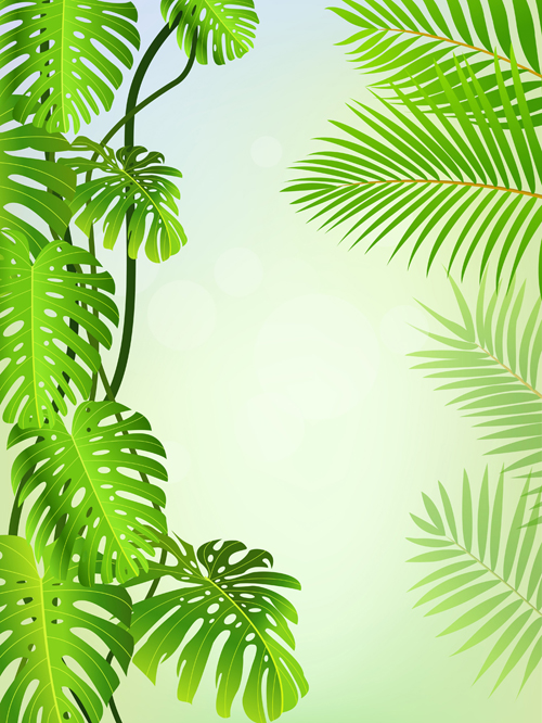 Elements of Tropical Scenery background vector 04