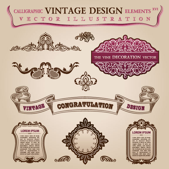 vintage Classic Borders vector 01