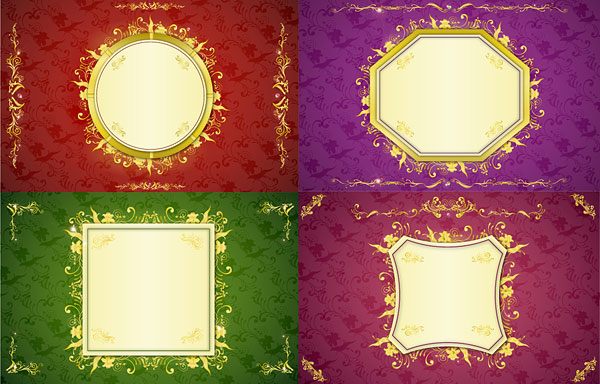 Golden Border frame 7 vector
