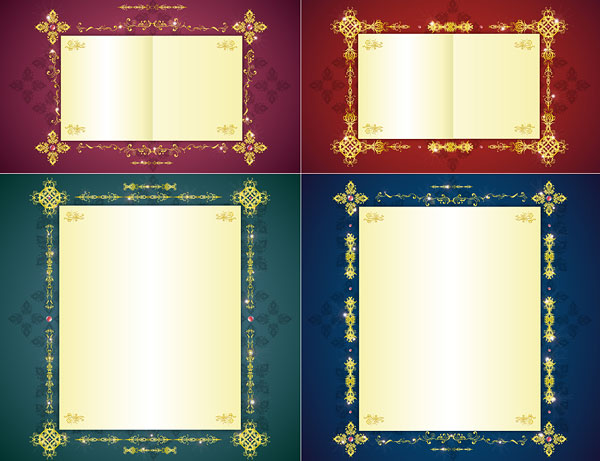 Golden Border frame 6 vector