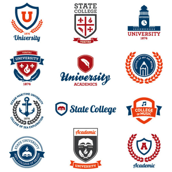 Creative of school emblems vector 01