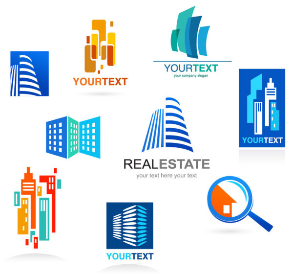 Building elements logo vector graphic 01