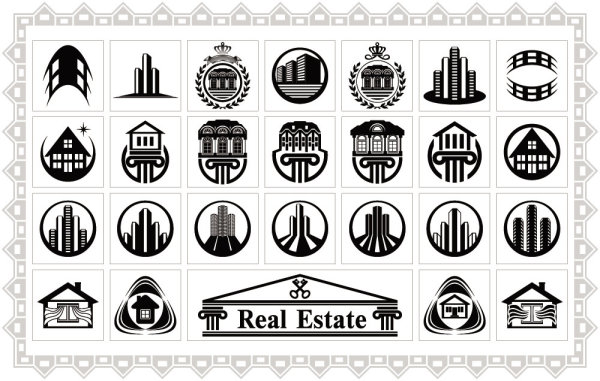 Building elements logo vector graphic 02