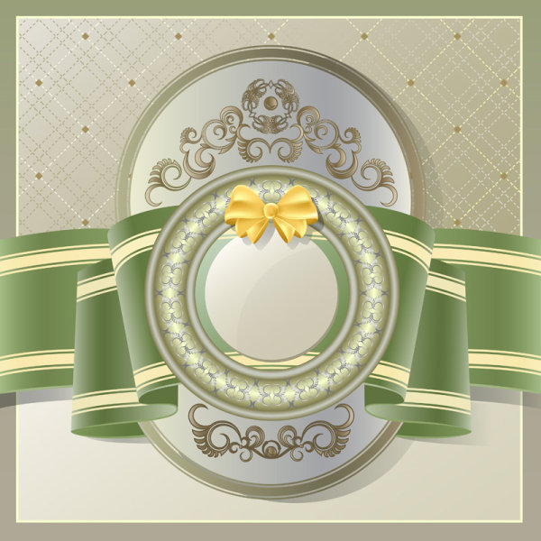 Vintage background with Decoration floral vector 02