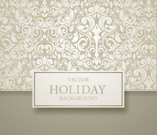 Vintage background with Decoration floral vector 04