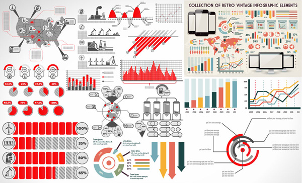 Bar chart line chart vector Graphic