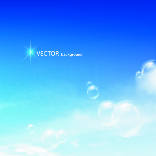 Blue Sky & white cloud background Vector 02