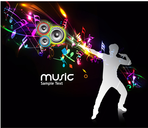Music Party   vector Backgrounds part 03