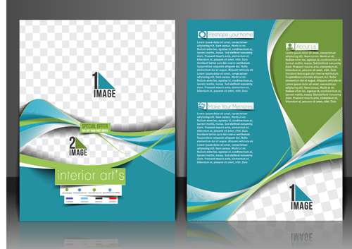 Abstract wave flyers cover vector graphics