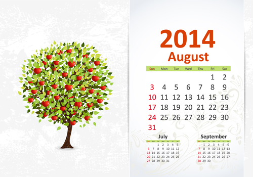 calendar August 2014 