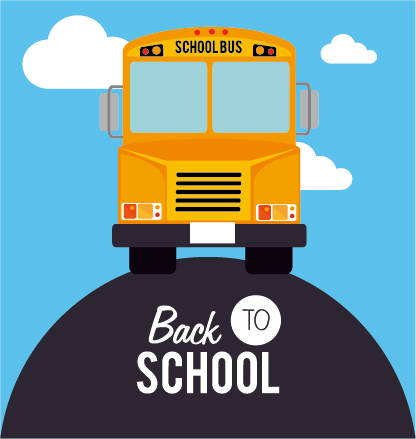 Back school cartoon style background vector 02