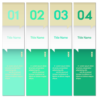 Numbers Banners design vector set 01